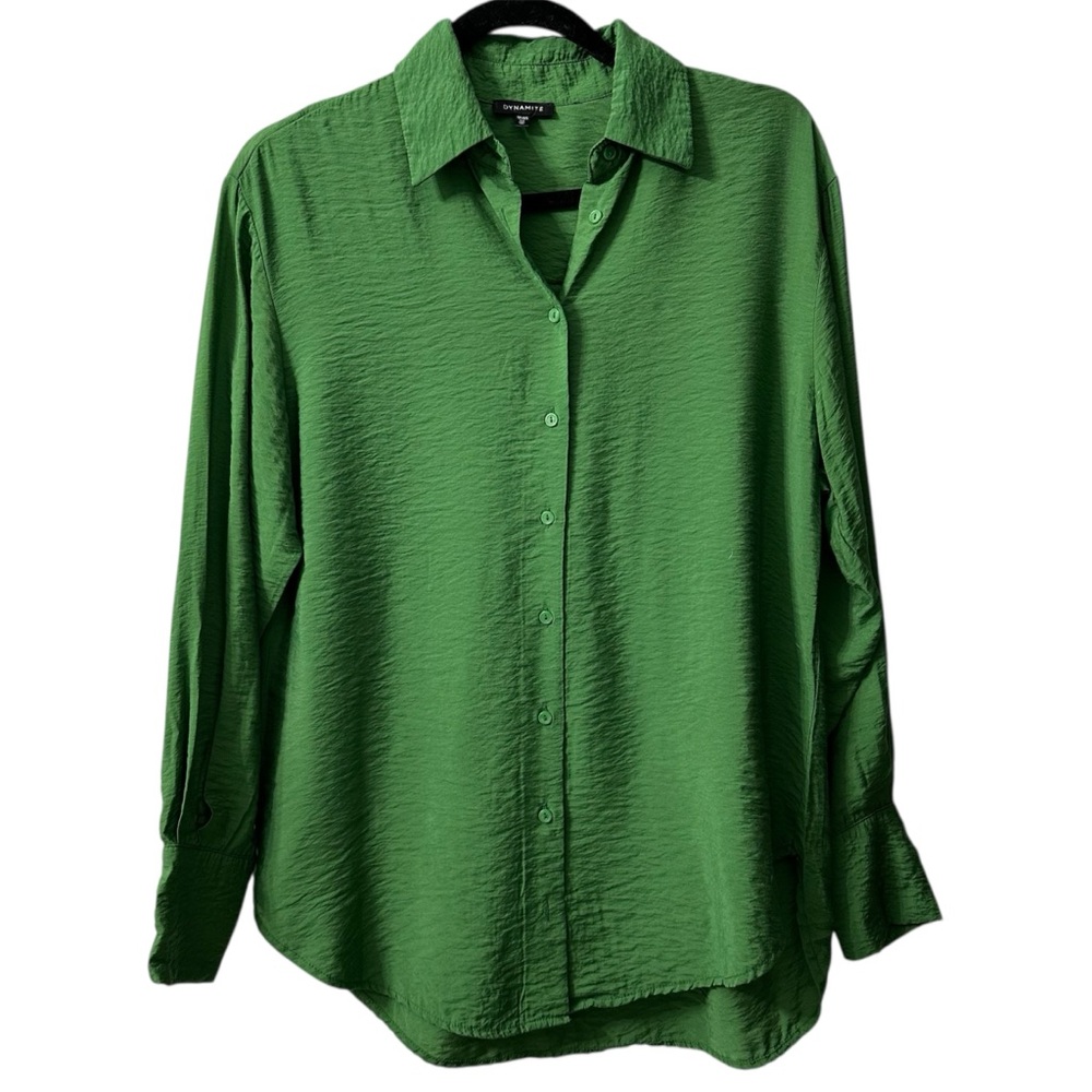 Green Dynamite Button-Up Blouse